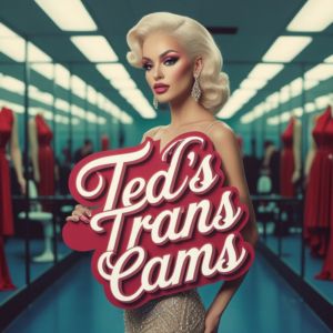 Transgender model posing on webcam